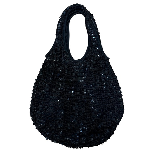 Y2K Sequin Crochet Bag Black - Picture 1 of 1